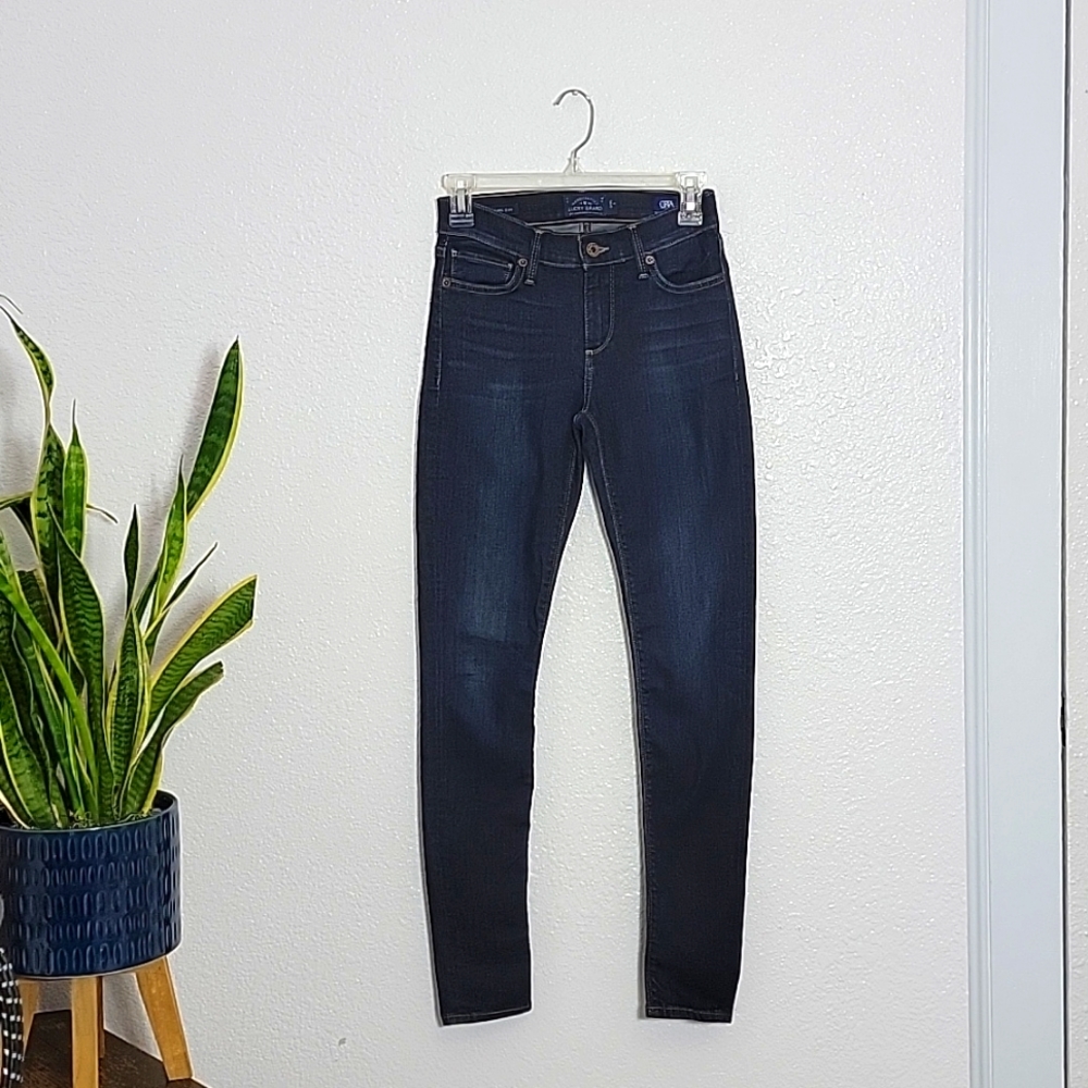 LUCKY BRAND Ankle Jeans- Size 0 25- Dark Denim, Brooke Legging Jean, Orta